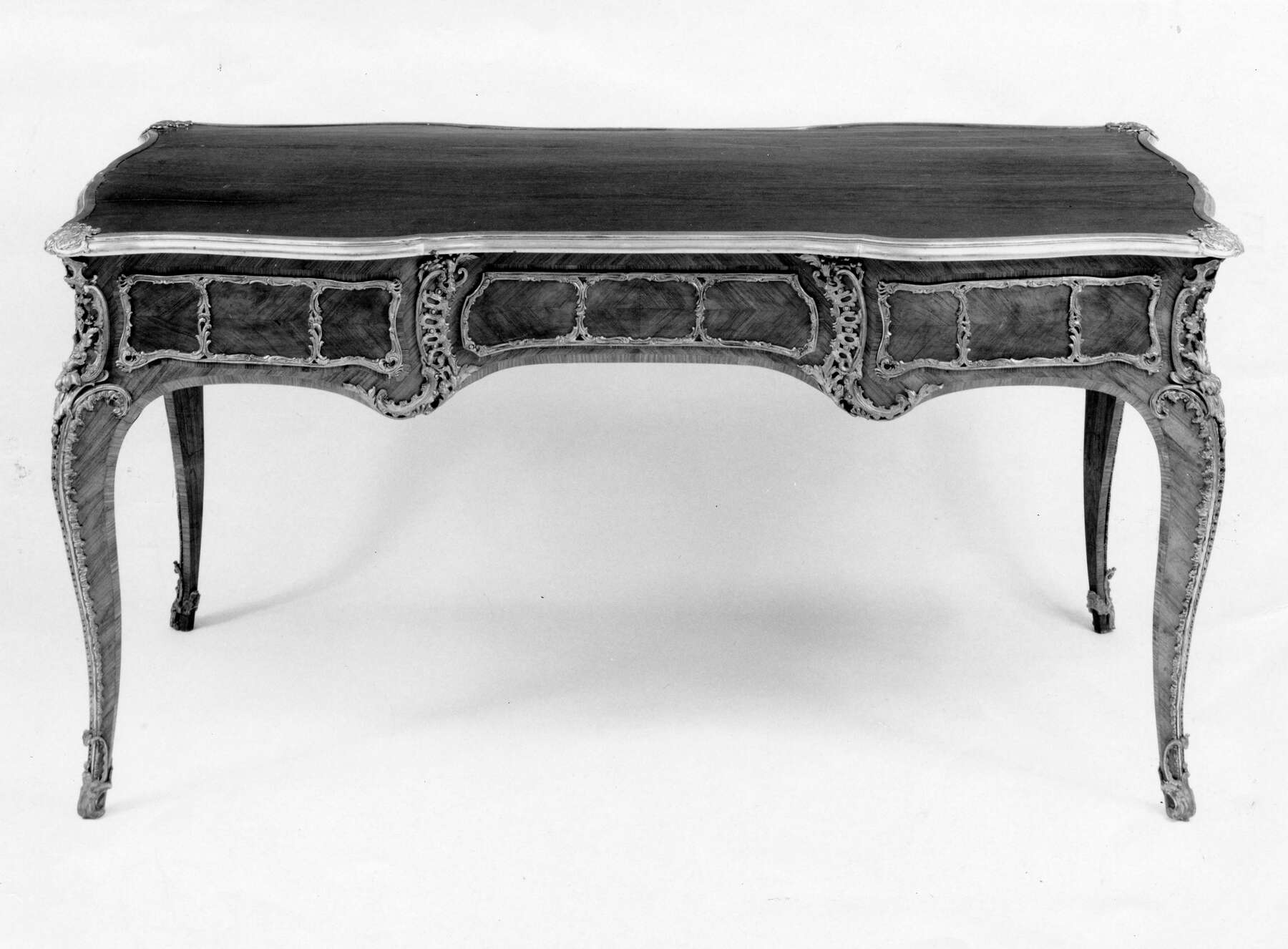 black and white photograph of an additional writing table